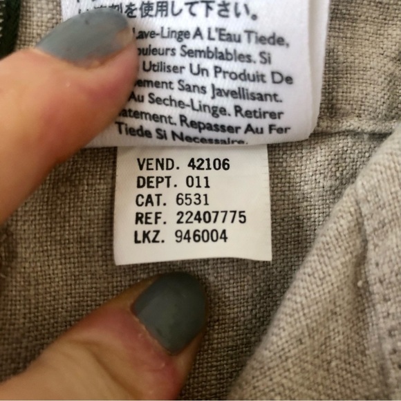 Eddie Bauer 100% Linen Khaki Cargo Pants Size 16 Tall - Picture 5 of 9